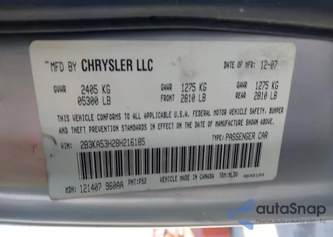 2008 Dodge Charger R/T from USA, damaged, VIN 2B3KA53H28H216185